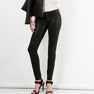 Articles Of Society Mya Moto Coated Black Skinny Jeans 26 EUC